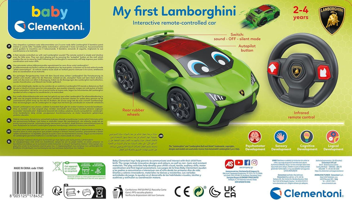 Clementoni® - Clementoni- My First Lamborghini RC Car Remote Control Toy Car