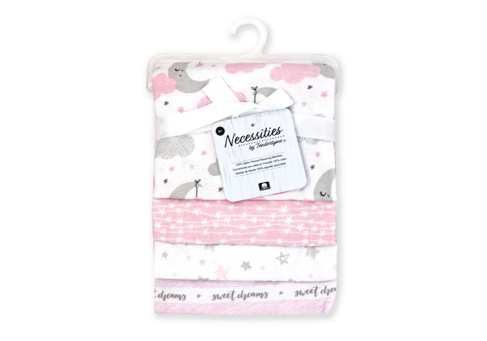 Necessities By Tendertyme 4 Pack Receiving Blankets – Sweet Dreams
