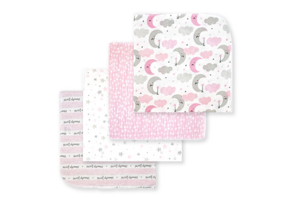 Necessities By Tendertyme 4 Pack Receiving Blankets – Sweet Dreams