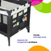 Cosco Funsport Playard with organized side storage pockets, shown stocked with baby items.