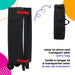 Cosco Funsport Playard shown folded and stored in a black carry bag for easy transport.
