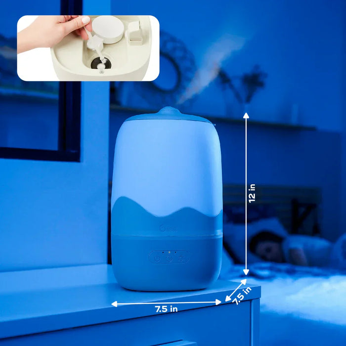Crane - Babymoov® Cool Mist Wave Humidifier – 3-in-1 Ultrasonic Humidifier, Nightlight & Essential Oil Diffuser
