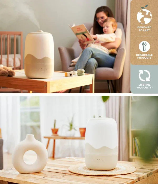 Crane - Babymoov® Cool Mist Wave Humidifier – 3-in-1 Ultrasonic Humidifier, Nightlight & Essential Oil Diffuser