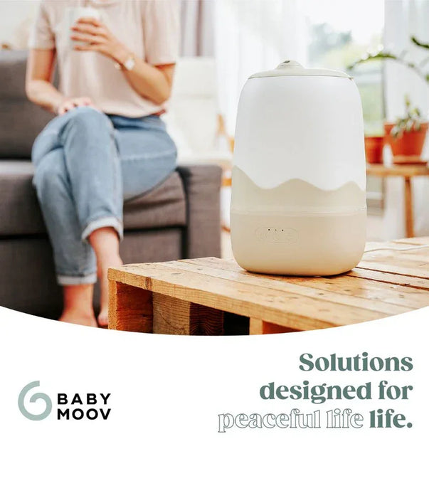 Crane - Babymoov® Cool Mist Wave Humidifier – 3-in-1 Ultrasonic Humidifier, Nightlight & Essential Oil Diffuser