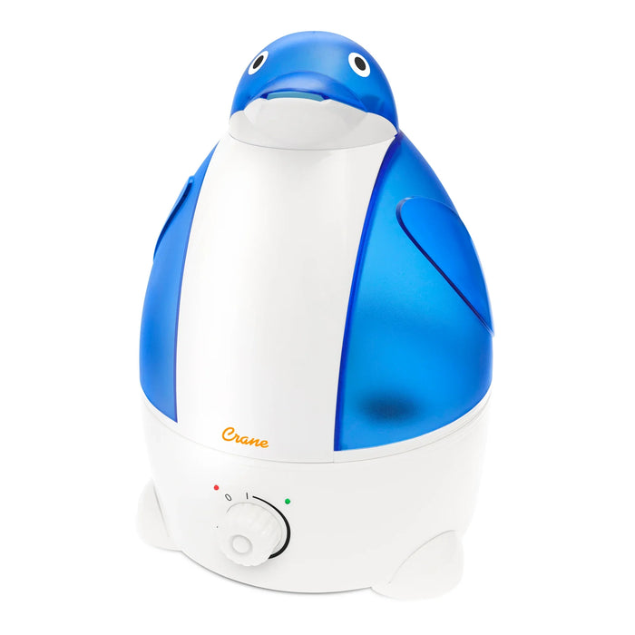 Crane - Crane Adorable Filter-Free Ultrasonic Cool Mist Humidifier, 1 Gallon - Blue Penguin
