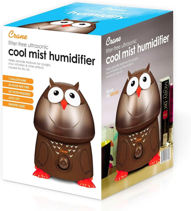 Crane - Crane Adorable Filter-Free Ultrasonic Cool Mist Humidifier, 1 Gallon - Owl