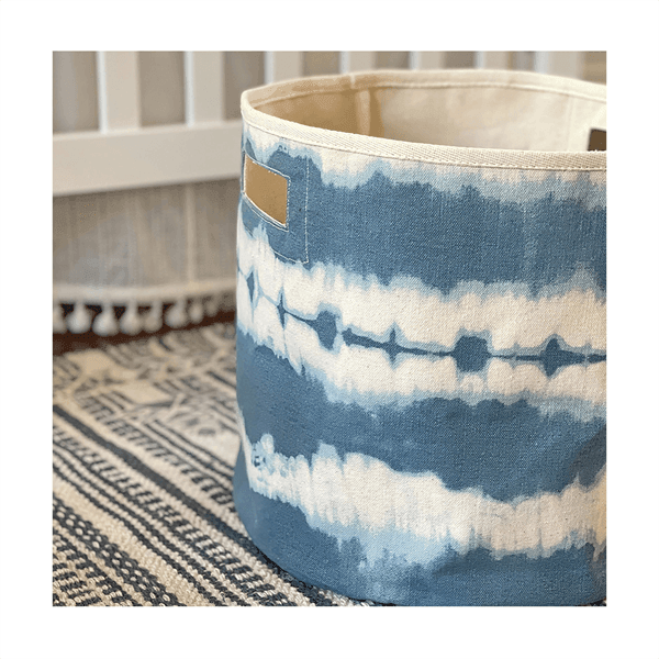 Crane - Crane Caspian Baby & Kids Room Storage Bin - Blue Tie-Dye