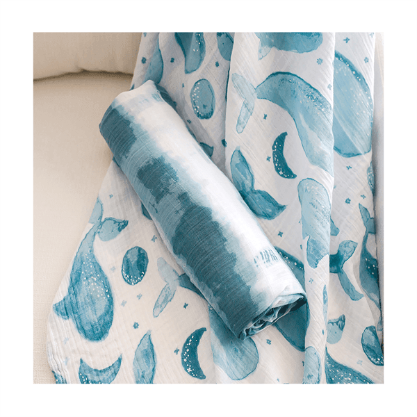 Crane - Crane Caspian Muslin Cotton Baby Swaddle Blankets - 2 Pack - Whales