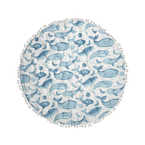 Crane - Crane Caspian Quilted Baby Playmat - Whales