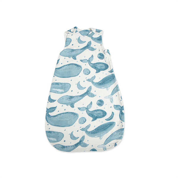 Crane - Crane Caspian Wearable Blanket 0-9 mo. - Muslin Whale Print