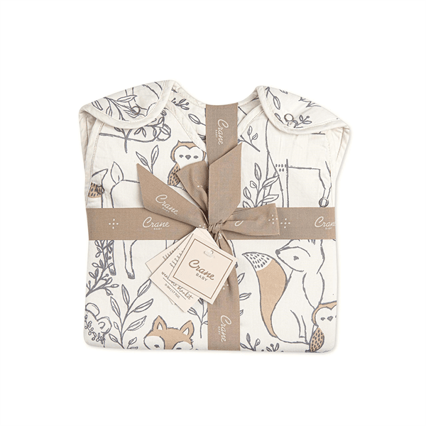 Crane - Crane Cotton Sateen Baby Wearable Blanket Ezra Prints - 0-9m