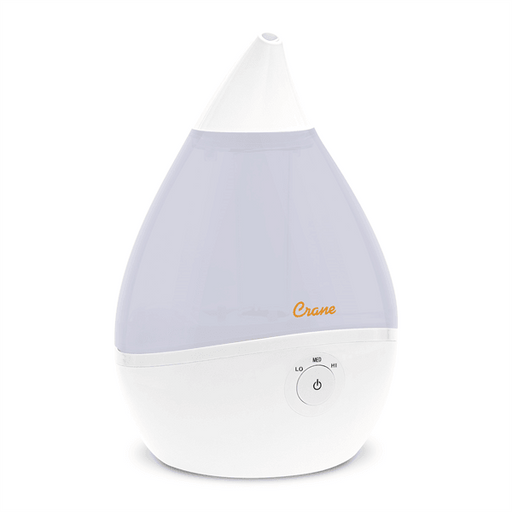 Crane - Crane Droplet Filter-Free Ultrasonic Cool Mist Humidifier with Vapor Tray, 0.5 Gallon - White