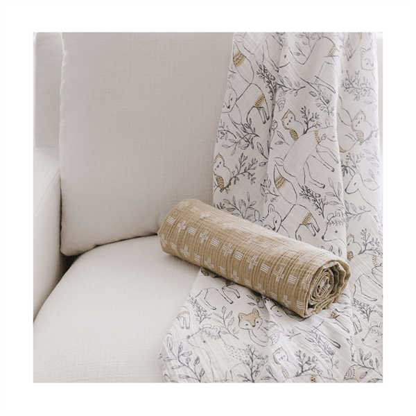 Crane - Crane Ezra Baby Cotton Muslin Swaddle Blankets - 2 Pack