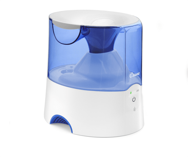 Crane - Crane Filter-Free Steam Treatment Warm Mist Humidifier with Vaporizer Function, 0.5 Gallon - Blue/White