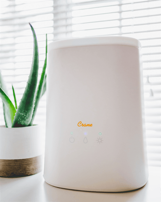 Crane - Crane Filter-Free Top Fill Ultrasonic Cool Mist Humidifier & Aroma Diffuser, 1.2 Gallon - White