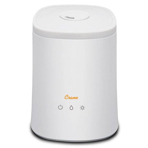 Crane - Crane Filter-Free Top Fill Ultrasonic Cool Mist Humidifier & Aroma Diffuser, 1.2 Gallon - White