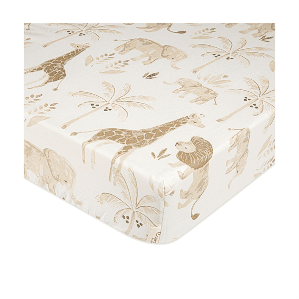 Crane - Crane Kendi Baby Crib Fitted Sheet - Safari Animals