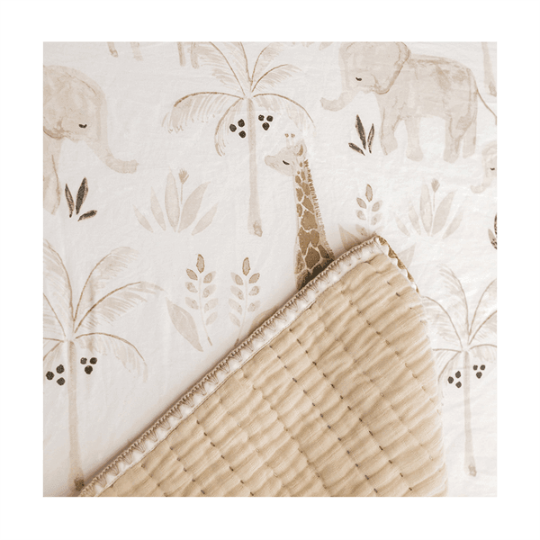 Crane - Crane Kendi Baby Crib Fitted Sheet - Safari Animals