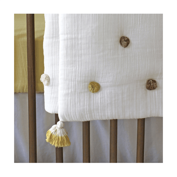 Crane - Crane Pom Pom Quilted Baby Blanket - Kendi