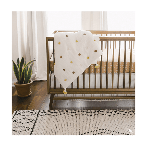 Crane - Crane Pom Pom Quilted Baby Blanket - Kendi