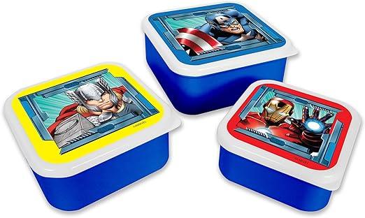 Danawares - Danawares Avengers Set Of Square Lunch Boxes, 3 Units