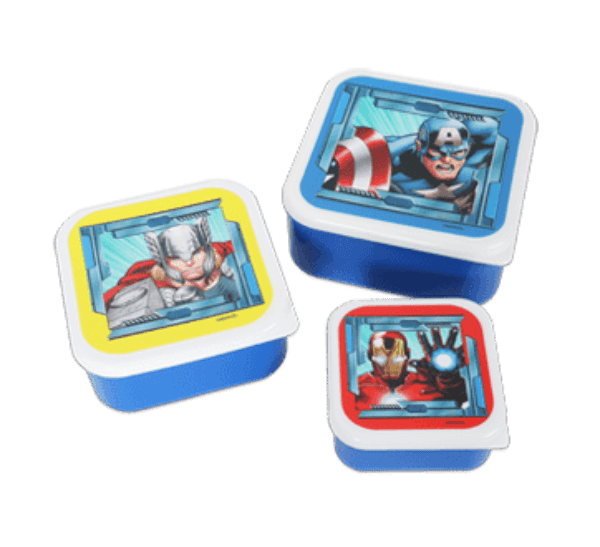 Danawares - Danawares Avengers Set Of Square Lunch Boxes, 3 Units