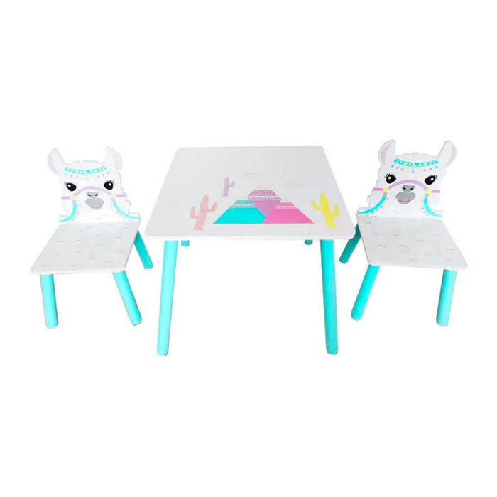 Danawares Llama Square Table With 2 Chairs