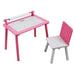 Danawares - Danawares Pink and White Rectangular Kid's Play Table with One Chair