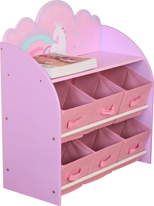 Danawares - Danawares Unicorn Toy Organizer/Bookshelf with 6-Bins