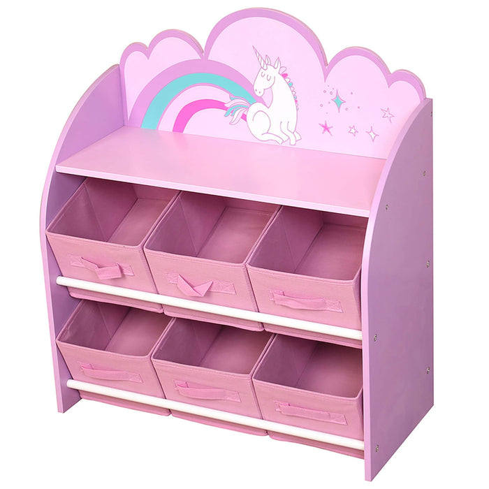 Danawares - Danawares Unicorn Toy Organizer/Bookshelf with 6-Bins