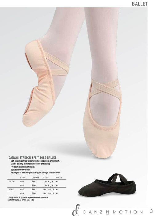 Danshuz® - Danshuz 497 Adult Canvas Stretch Ballet Shoes