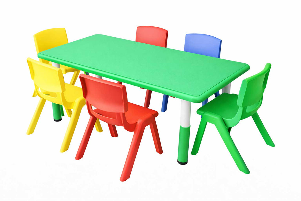 Table Rectangulaire pour Garderie – Réglable, Solide et Sécuritaire (120 cm × 60 cm)