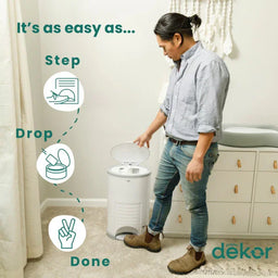 Dékor® - Dekor Eko Classic Diaper Pail | White