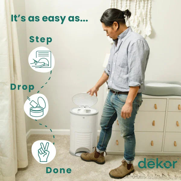 Dékor® - Dekor Eko Classic Diaper Pail | White