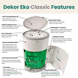 Dékor® - Dekor Eko Plus Diaper Pail | White