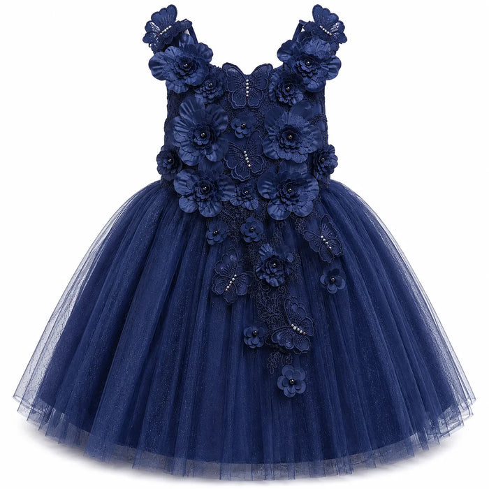 Kids Energy® Robe de soirée papillon fleurie pour filles Tailles 2 à 12
