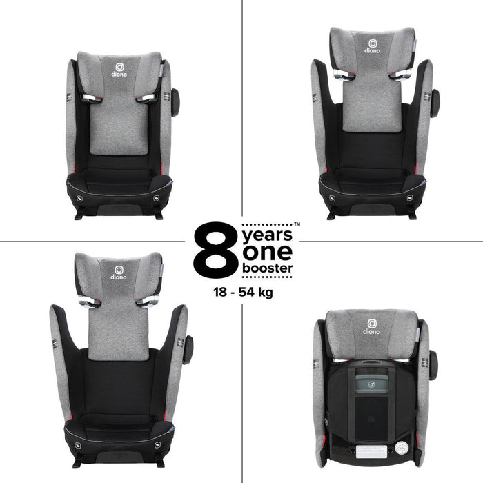 Diono® - Diono Monterey 6DXT SafePlus High-Back Car Booster Seat - Black Storm