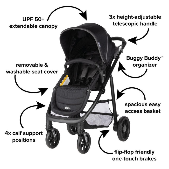 Diono® - Diono Quantum 4 Travel System 3-in-1 with LiteClik 30 R SafePlus Infant Car Seat and Base