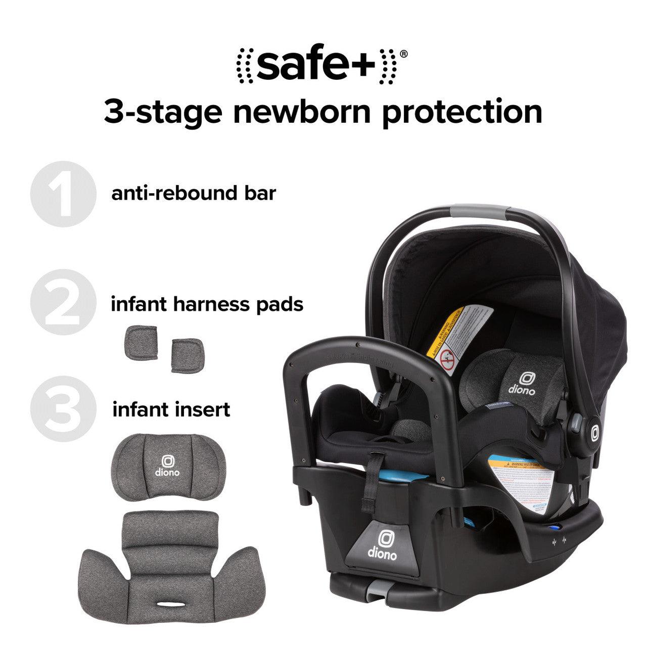 Diono® - Diono Quantum 4 Travel System 3-in-1 with LiteClik 30 R SafePlus Infant Car Seat and Base