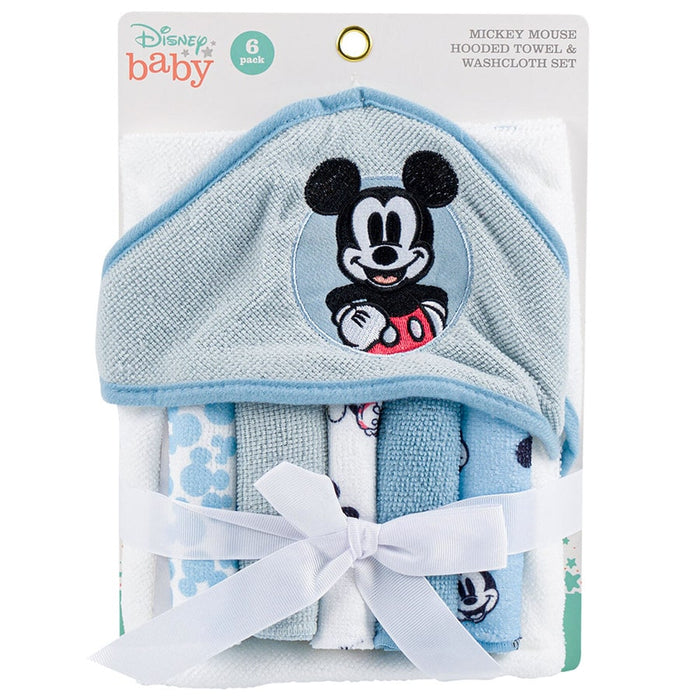 Disney Baby Mickey Mouse Hooded Towel & Washcloth Set - Blue