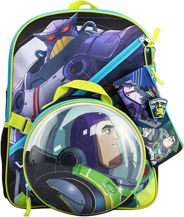 Disney Pixar® Buzz Lightyear and Emperor Zurg Kids 5-Piece Backpack and Lunch Bag Set