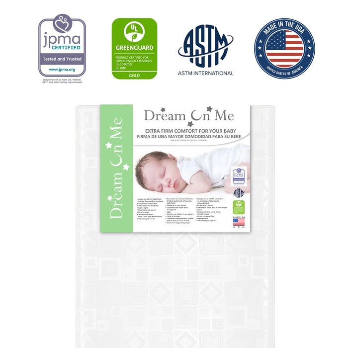 Dream On Me® 5” Breathable Foam Crib & Toddler Mattress – Waterproof, Greenguard Gold Certified, Dual-Sided