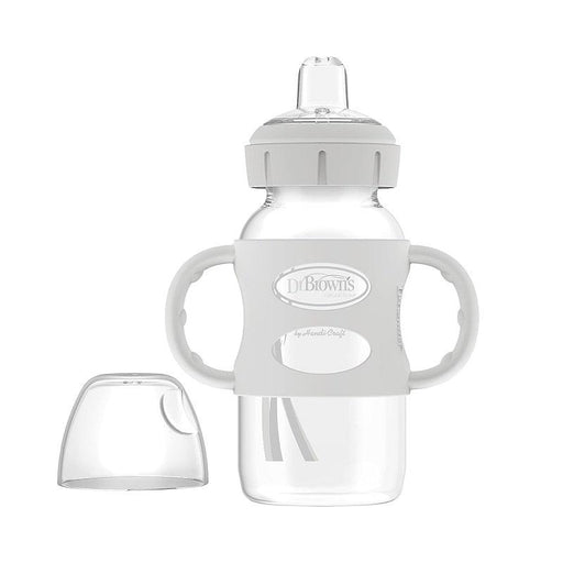 Dr. Brown's® - Dr. Brown's Dr. Brown’s Milestones Wide-Neck Sippy Bottle with Silicone Handles & Soft Sippy Spout, 9oz/270ml - Grey