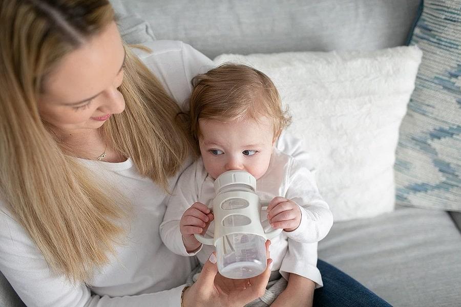 Dr. Brown's® - Dr. Brown's Dr. Brown’s Milestones Wide-Neck Sippy Bottle with Silicone Handles & Soft Sippy Spout, 9oz/270ml - Grey