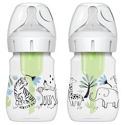 Dr. Brown's® - Dr. Brown’s Dr. Brown’s Natural Flow Anti-Colic Options+ Wide-Neck Baby Bottle Designer Edition Bottles, Jungle Decos, 5 oz/150 ml - 2-Pack