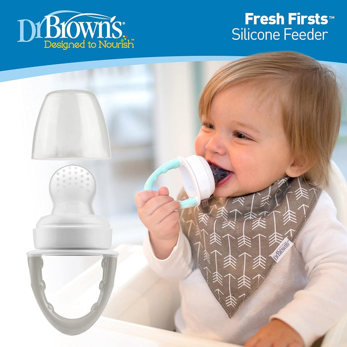 Dr. Brown's® - Dr. Brown's Fresh Baby's Firsts Silicone Feeder - Grey