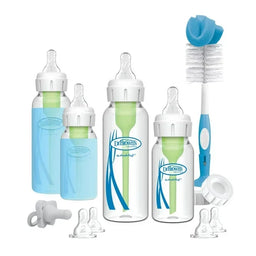 Dr. Brown's® - Dr. Brown’s GLASS Natural Flow Anti‑Colic Options+ Narrow Baby Bottle Starter Set – Complete Feeding & Care Kit