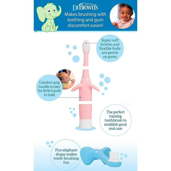 Dr. Brown's® - Dr. Brown's Infant-to-Toddler Elephant Toothbrush & Natural Toothpaste Set