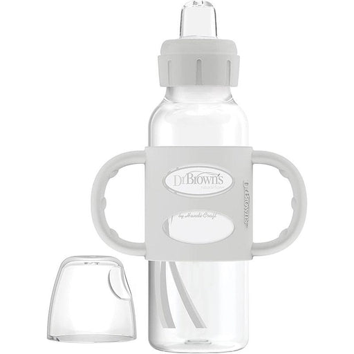 Dr. Brown's® - Dr. Brown's Narrow Transitional Sippy Bottle with Silicone Handles, 8oz/250ml - Grey