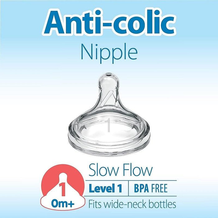 Dr. Brown's® - Dr. Brown's Natural Flow Option+ Large Neck Baby Bottle Nipples - 2 Pack
